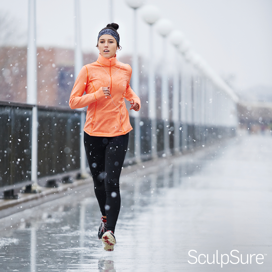 girl running in the winter SculpSure